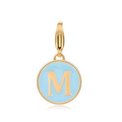 Colgante Acero Dorado Mujer 18mm CSL0001DOETM Enamel Turquesa Letra M
