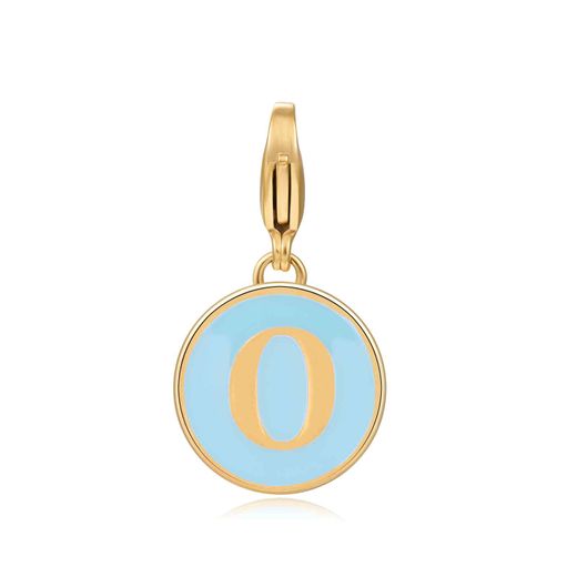 Colgante Acero Dorado Mujer 18mm CSL0001DOETO Letra O Enamel Azul