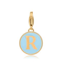Colgante Acero Dorado Mujer 18mm CSL0001DOETR Enamel Turquesa Letra R