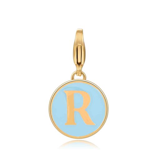 Colgante Acero Dorado Mujer 18mm CSL0001DOETR Letra R Enamel Azul