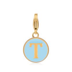 Colgante Acero Dorado Mujer 18mm CSL0001DOETT Enamel Turquesa Letra T