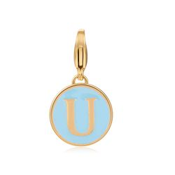 Colgante Acero Dorado Mujer 18mm CSL0001DOETU Enamel Turquesa Letra U