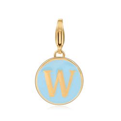 Colgante Acero Dorado Mujer 18mm CSL0001DOETW Enamel Turquesa Letra W