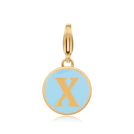 Colgante Acero Dorado Mujer 18mm CSL0001DOETX Letra X Enamel Azul