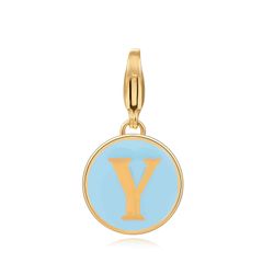 Colgante Acero Dorado Mujer 18mm CSL0001DOETY Enamel Turquesa Letra Y