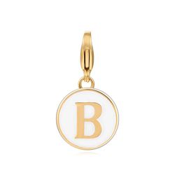 Colgante Acero Dorado Mujer 18mm CSL0001DOEWB Enamel Blanco Letra B