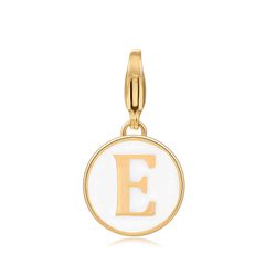 Colgante Acero Dorado Mujer 18mm CSL0001DOEWE Enamel Blanco Letra E