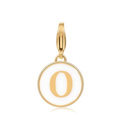 Colgante Acero Dorado Mujer 18mm CSL0001DOEWO Enamel Blanco Letra O