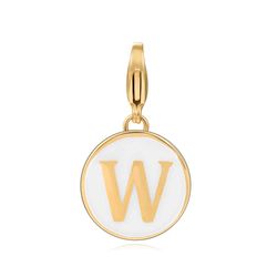 Colgante Acero Dorado Mujer 18mm CSL0001DOEWW Enamel Blanco Letra W