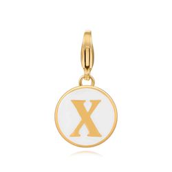 Colgante Acero Dorado Mujer 18mm CSL0001DOEWX Enamel Blanco Letra X