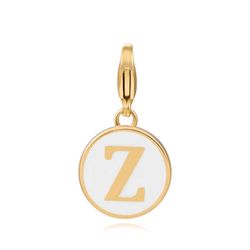 Colgante Acero Dorado Mujer 18mm CSL0001DOEWZ Enamel Blanco Letra Z