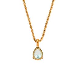 Colgante Acero Dorado Mujer CAZ0021DOAQ Piedra Mineral Nacimiento Aquamarina - Marzo