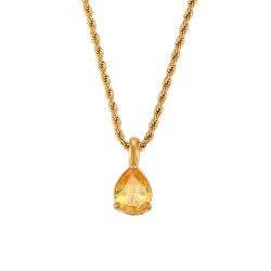 Colgante Acero Dorado Mujer CAZ0021DOCI Piedra Mineral Nacimiento Citrino - Noviembre