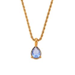 Colgante Acero Dorado Mujer CAZ0021DOZA Piedra Mineral Nacimiento Diciembre - Glass Blue