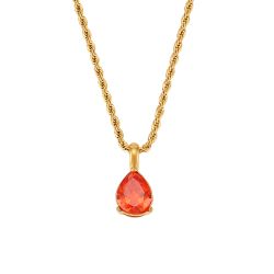 Colgante Acero Dorado Mujer CAZ0021DOZO Piedra Mineral Nacimiento Circonita Naranja - Agosto