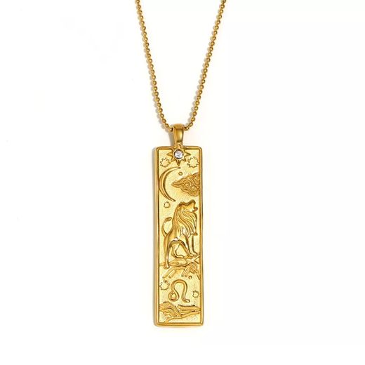 Colgante Acero Dorado Mujer CAZ0072DO Zodiaco Leo