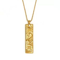 Colgante Acero Dorado Mujer CAZ0074DO Zodiaco Libra