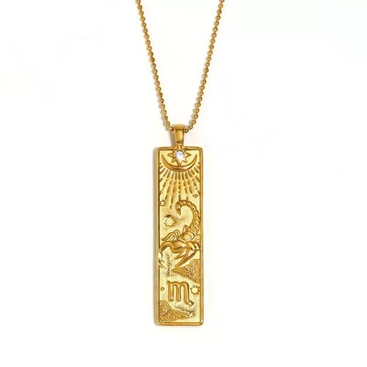 Colgante Acero Dorado Mujer CAZ0074DO Zodiaco Libra