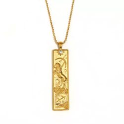 Colgante Acero Dorado Mujer CAZ0076DO Zodiaco Sagitario