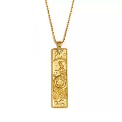 Colgante Acero Dorado Mujer CAZ0077DO Zodiaco Capricornio