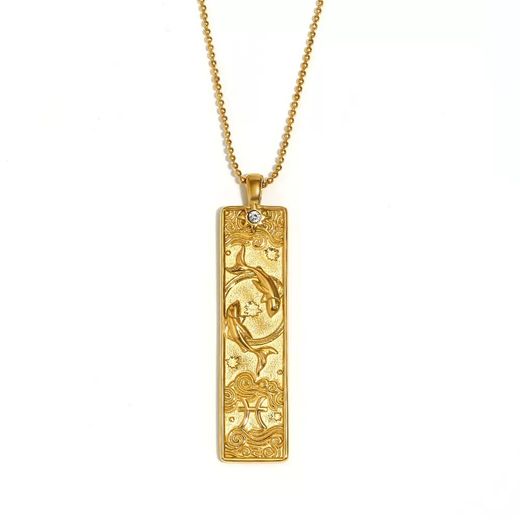 Colgante Acero Dorado Mujer CAZ0078DO Zodiaco Acuario
