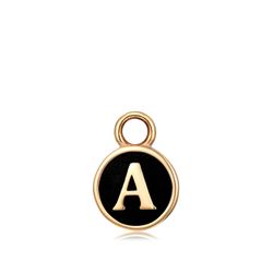 Colgante Acero Dorado Mujer CHA0001DOENA Letra A Enamel Negra