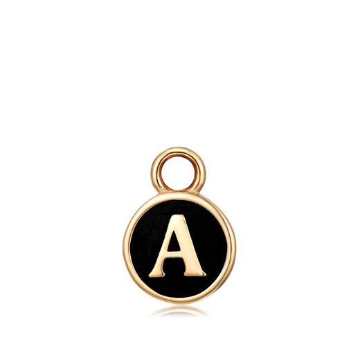 Colgante Acero Dorado Mujer CHA0001DOENA Letra A Enamel Negra
