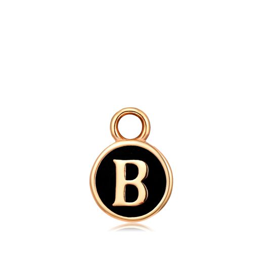 Colgante Acero Dorado Mujer CHA0001DOENB Letra B Enamel Negra