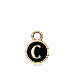 Colgante Acero Dorado Mujer CHA0001DOENC Letra C Enamel Negra