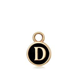Colgante Acero Dorado Mujer CHA0001DOEND Letra D Enamel Negra