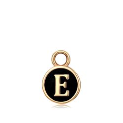 Colgante Acero Dorado Mujer CHA0001DOENE Letra E Enamel Negra