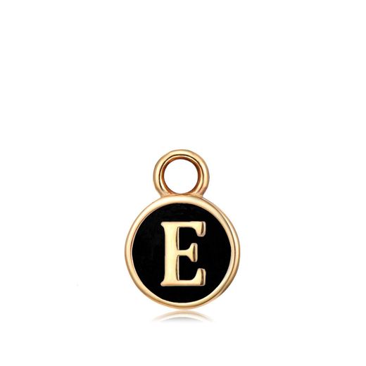 Colgante Acero Dorado Mujer CHA0001DOENE Letra E Enamel Negra