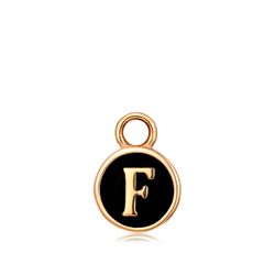 Colgante Acero Dorado Mujer CHA0001DOENF Letra F Enamel Negra