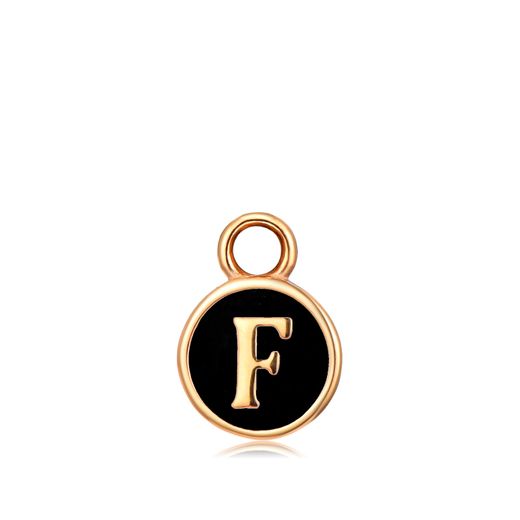 Colgante Acero Dorado Mujer CHA0001DOENF Letra F Enamel Negra