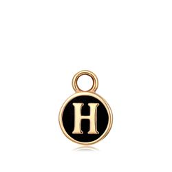 Colgante Acero Dorado Mujer CHA0001DOENH Letra H Enamel Negra