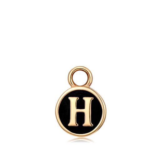 Colgante Acero Dorado Mujer CHA0001DOENH Letra H Enamel Negra