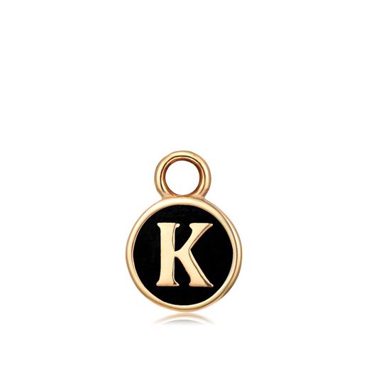 Colgante Acero Dorado Mujer CHA0001DOENK Letra K Enamel Negra
