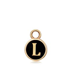 Colgante Acero Dorado Mujer CHA0001DOENL Letra L Enamel Negra