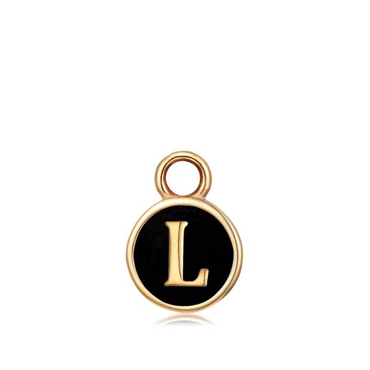 Colgante Acero Dorado Mujer CHA0001DOENL Letra L Enamel Negra