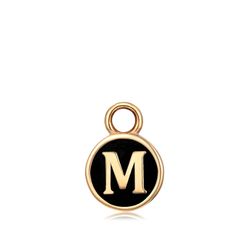 Colgante Acero Dorado Mujer CHA0001DOENM Letra M Enamel Negra