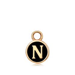 Colgante Acero Dorado Mujer CHA0001DOENN Letra N Enamel Negra