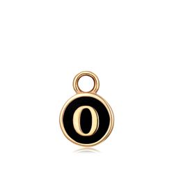 Colgante Acero Dorado Mujer CHA0001DOENO Letra O Enamel Negra