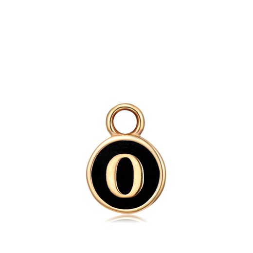 Colgante Acero Dorado Mujer CHA0001DOENO Letra O Enamel Negra