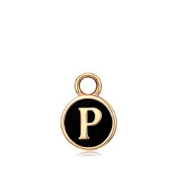 Colgante Acero Dorado Mujer CHA0001DOENP Letra P Enamel Negra