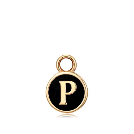 Colgante Acero Dorado Mujer CHA0001DOENP Letra P Enamel Negra