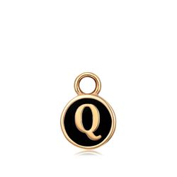Colgante Acero Dorado Mujer CHA0001DOENQ Letra Q Enamel Negra