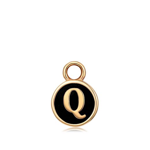 Colgante Acero Dorado Mujer CHA0001DOENQ Letra Q Enamel Negra