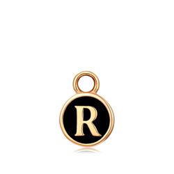 Colgante Acero Dorado Mujer CHA0001DOENR Letra R Enamel Negra