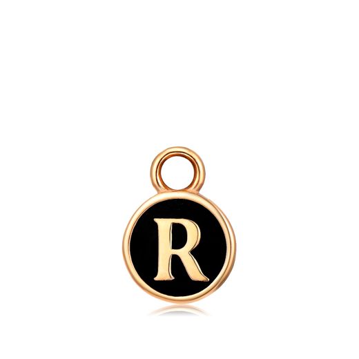 Colgante Acero Dorado Mujer CHA0001DOENR Letra R Enamel Negra