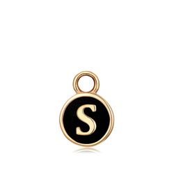 Colgante Acero Dorado Mujer CHA0001DOENS Letra S Enamel Negra